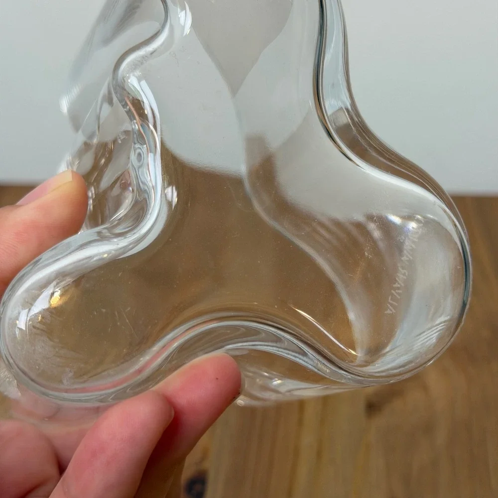 Iittala Alvar Aalto Clear Glass Savoy Vase Mid-Century Modern Finnish Art Glass